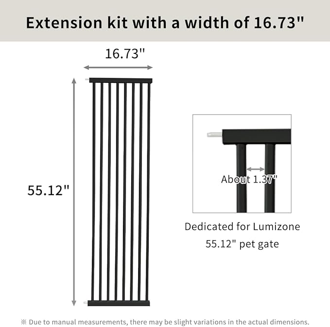 Lumizone Extra Tall Cat Gate Extension Kit 55.12" High Pressure Mounted 2025 - Image 3