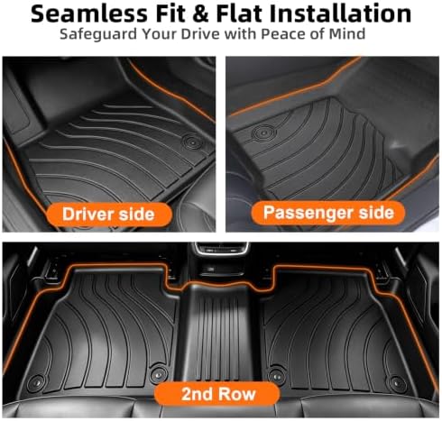 Joruoo-Floor Mats & Cargo Liner for 2024-2026 Chevy Equinox EV (Not Fit Gasoline), TPE All-Weather Heavy Duty TPE Floor Liners Full Coverage Automotive for Chevrolet Equinox EV Accessories - Image 2