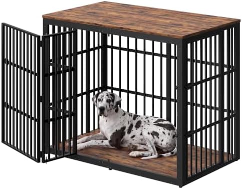 Lyromix 54" Taller Dog Crate Furniture for Great Dane, Rustic Brown by Lyromix