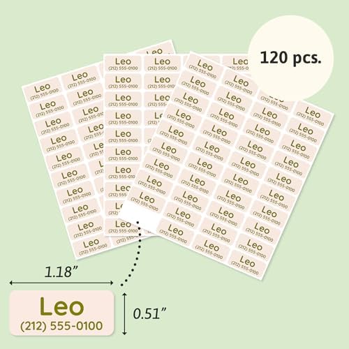 TeddyLabels - Clothing Labels for Nursing Home (120) – Self-Adhesive Name Tags for Clothes and Personal Items. Personalized Labels for Daycare, Nursing Homes, and Laundry Use - Beige - Image 6