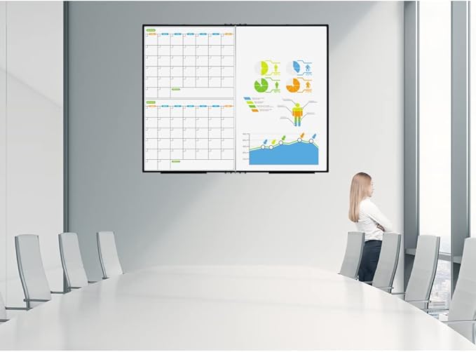 JILoffice Magnetic Foldable Dry Erase Calendar Whiteboard Combo, 2 Month - Image 6