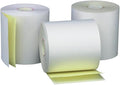 3'' x 95' White/Canary 2 Ply Carbonless Kitchen Printer Paper Cash Register by PAPEROFAMERICA