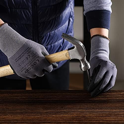 LOCCEF Safety Work Gloves MicroFoam Nitrile Coated-12 Pairs,Seamless Knit Nylon Gloves,Home Improvement,Micro-Foam Gloves - Image 5