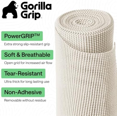 GORILLA GRIP powerGRIP Drawer Shelf and Cabinet Liner, 12"x10', Snow White - Image 2