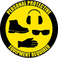 PPE Required - Floor Sign 36" x 36" - Permanent by CreativeSafetySupply