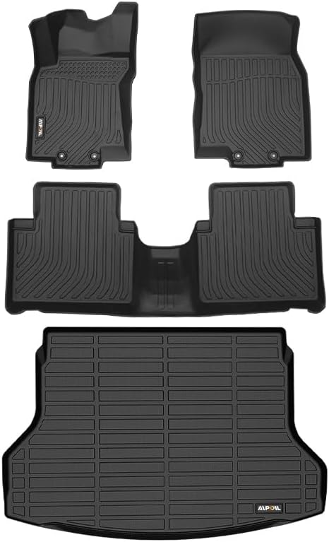AIPOIL® Floor Mats & Cargo Liner Set for 2014-2020 Nissan Rogue (Not for Rogue Sport Models) All Weather Protection TPE Anti-Slip Automotive Full Set Custom Car Mats Accessories - Black by AIPOIL
