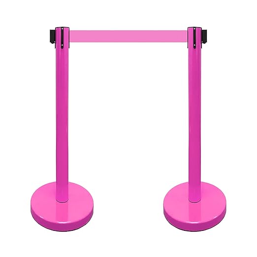 VIP Crowd Control Retractable Belt Stanchion Queue Safety Barrier Set - Image 4