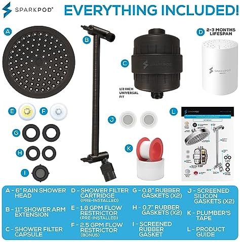 SparkPod Filtered Shower Head & 11" Shower Arm, 6" Round, Oil-Rubbed Bronze - Image 6