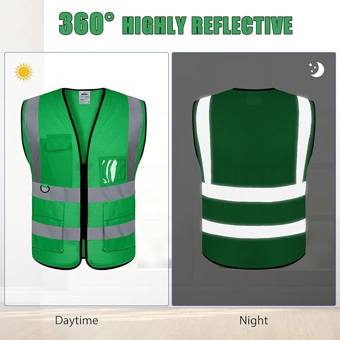 BeautyWill 10/20 Pack Custom Logo Safety Vest, Bulk High Visibility Class 2 - Image 3