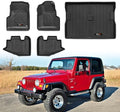 All Weather Floor Mats & Cargo Liner Compatible for 1997-2006 Jeep Wrangler TL/LJ Accessories (for1997-2006 Jeep Wrangler TJ/LJ) by Jdeymat
