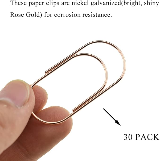 HAHIYO Paper Clips Sturdy 2 inches Length 30 Pack Wide Paperclips Heavy Duty - Image 4