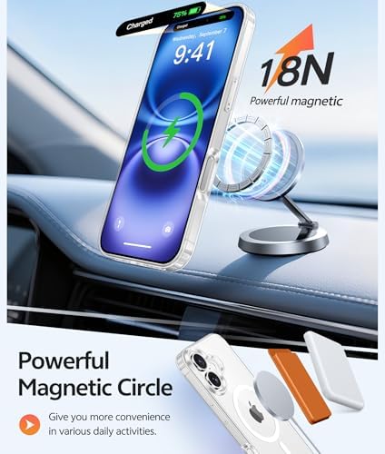 FNTCASE for iPhone 16 Plus Case Clear, Fit for Magsafe, Screen Protector - Image 3