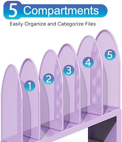 gianotter Desktop File Organizer with 5 Compartments - Image 6