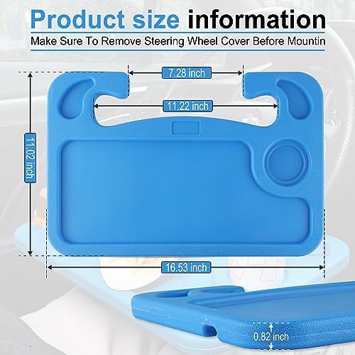JUSTTOP Car Steering Wheel Desk, Travel Car Accessories, Car Stand Trays for Eating, Multipurpose Car Steering Wheel Desk Tray Table(Blue) - Image 3