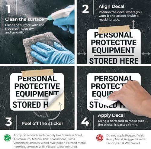 Personal Protective Equipment Stored Here Sign, 10x7 Inches, 4 Mil Vinyl Decal Stickers Weather Resistant, Made in USA - Image 3