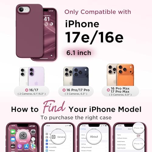 GolbinBox Magnetic for iPhone 17e/16e Case, Silicone Cover, Wine Red - Image 2