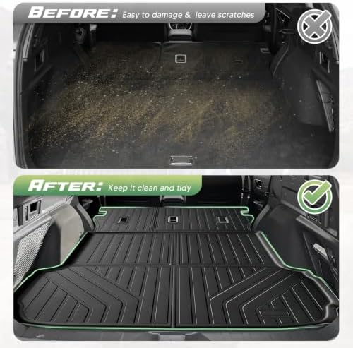 Outback Floor Mats - Car Mats for Outback 2026, All Weather Full Set Cargo Liner with Backrest Mat for Outback Accessories, Heavy Duty Waterproof, Black - Image 4