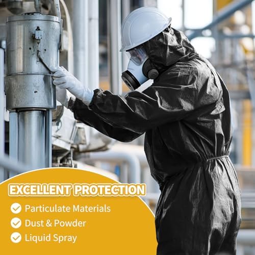 Painting Protective Suit, SMS Full Body Hazmat Suits Coveralls with Hood and Elastic Wrists for Mechanic Work - Image 3