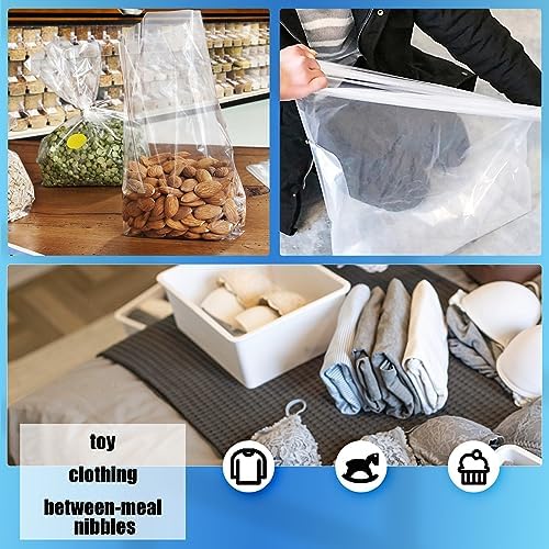 WFPLUS 100 Pack 18 x 24 inch 1 Mil Clear Plastic Flat Poly Bags - Image 5