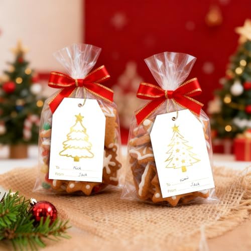joycraft 60Pcs Christmas Name Gift Tags, 4 Styles Christmas Tree Tags - Image 5