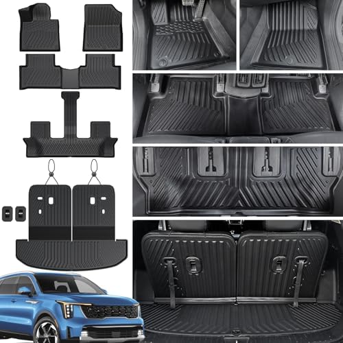 Floor Mats for Kia Sorento 2021-2026 Gas 6/7 Seats w/Cargo Mat by JOULARISE