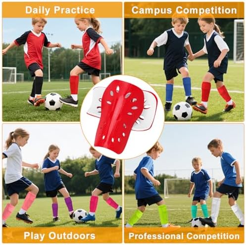 2 Pairs Shin Guards Soccer for Kids,Shin Pads Extra Lightweight Breathable Slide in Shin Guard for Football Training Match Outdoor Activities Protective Slip-in Shin Guards for Boys Girls - Image 6