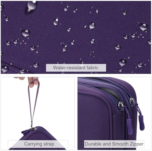 FYY Electronic Organizer, Travel Tech Pouch Bag, Extra Large, Purple - Image 4