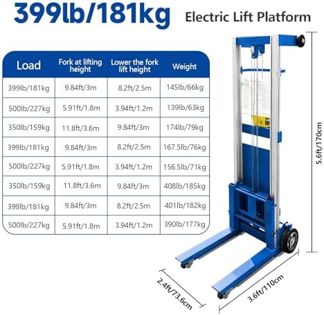 Manual Winch Lift Stacker, Portable Material Handling Platform, Adjustable Cargo Trolley for Warehouse Factory Logistics Loading - Image 6