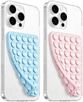 Anteel 2 Pack Silicone Suction Cup Phone Case Mount Double Sided, Hands-Free Silicon Phone Grip with Higher Suction Power for Selfies and Videos, Non Slip Phone Accessories (LightPink&Blue) by PKYAA