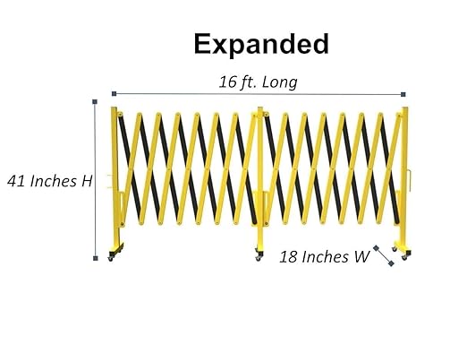 Trafford Industrial Expandable Metal Barricade, 16 Feet, Mobile Safety Barrier - Image 7