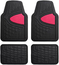 FH Group Automotive Floor Mats - Heavy-Duty Rubber Floor Mats for Cars, Universal Fit Full Set, Climaproof Floor Mats, Trimmable Floor Mats for Most Sedan, SUV, Truck Floor Mats Pink by FHGroup
