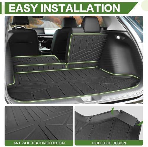 Cargo Liners for 2023-2026 Honda HRV Trunk Mat with Seat Back Cover Accessories, All Weather Rear Cargo Mat Backrest Protector for 2023 2024 2025 2026 HR-V - Image 5