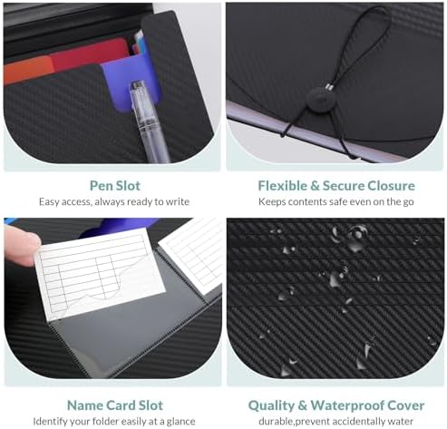 SKYDUE Accordion File Organizer, Expanding File Folder with 13 Pockets, Portable Document Paper Bill Receipt Organizer for Desk, Home School Office Supplies, Letter A4 Size Black - Image 7