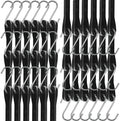 Bungee Cords with Hooks 21" 50 Pack, Heavy Duty Rubber Tarp Straps S Hooks by Digank