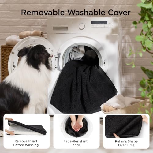 Bedsure XL Dog Bed, Extra Large Pet Bed with Comfy Sherpa,44x32in Black - Image 5