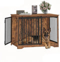 Hzuaneri 43.3" XL Dog Crate Furniture Indoor Dog Kennel with Barn Door by Hzuaneri