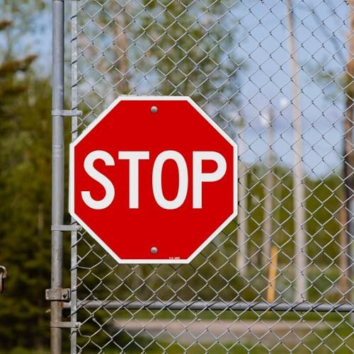 T&R Stop Sign Street Road Sign 12 x 12 Inches, Rust Free .040 Aluminum Reflective, Weather Resistant, Waterproof, Fade Resistant, 2 Pre-drilled Holes - Image 6