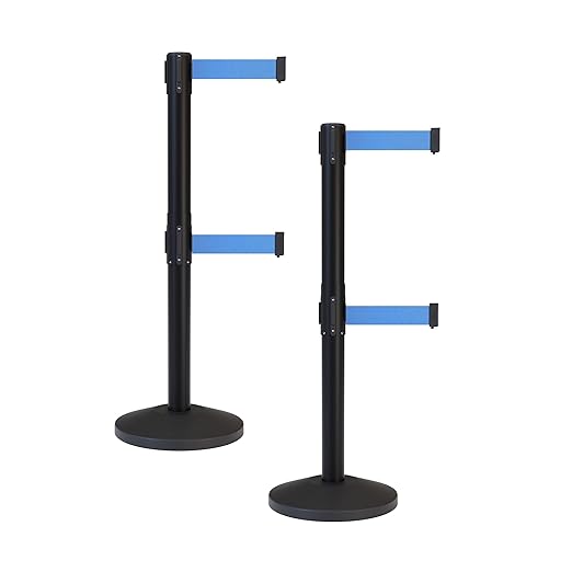 Crowd Control Warehouse CCW Series RBB-100D Set of 2 Stanchion Retractable Belt by Crowd+Control+Warehouse