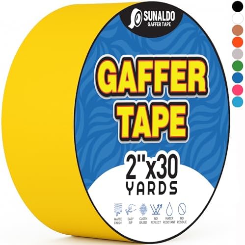 Gaffers Tape (2" x30 Yards) Heavy Duty, Easy Rip | Yellow by Unknown