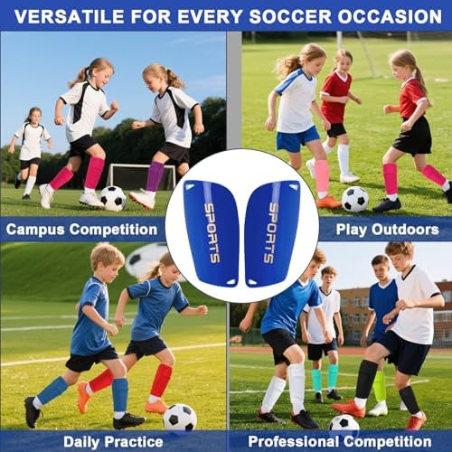 Kids Soccer Shin Guards 2 Pairs Slip-in Youth Shin Pads for Boys Girls, Lightweight PP+EVA Soccer Protective Gear Fits with Shin Guard Sleeves(not Included), Toddler to Teen Sizes Multiple Colors - Image 7
