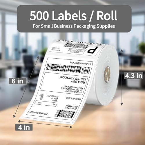 HUOJI 4x6 Direct Thermal Shipping Labels, 8 Rolls 4000 Labels, Compatible with Rollo, Zebra, MUNBYN Printers, Commercial Grade - Image 2