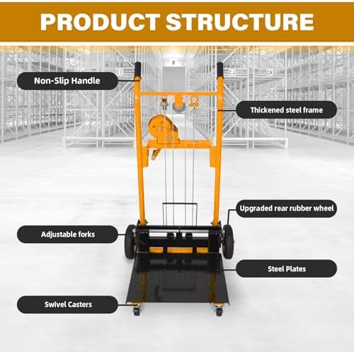 APOLLOLIFT Material Lift Winch Stacker, 440lbs Cap. 35.4" Lifting Height - Image 3