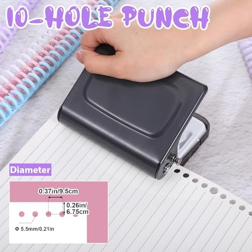 10 Hole Binding Machine for Planners with 10PCS 30Hole Spiral Binding Coils - Image 3