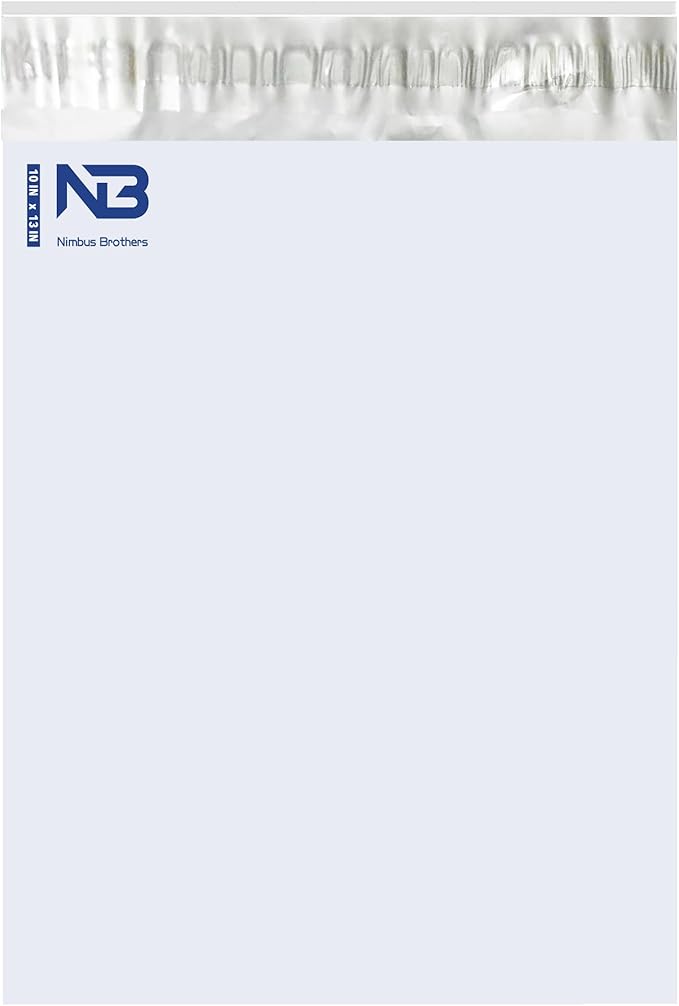 NB 10x13 Inch - 1000 Pcs White Poly Mailers Strong Adhesive Self-Seal Shipping by NimbusBrothers