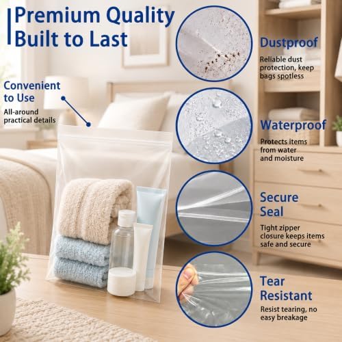 Large 3 Gallon Zippered Plastic Bags for Storage - Image 3