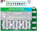 Filterbuy 25x25x4 Air Filter MERV 8 Dust & Allergy Defense (5-Pack) by Filterbuy