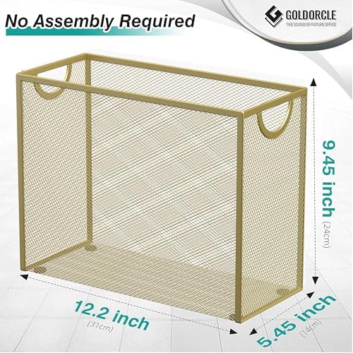 Letter-Size Hanging File Organizer with 5 Grey Holders(Gold) - Image 2
