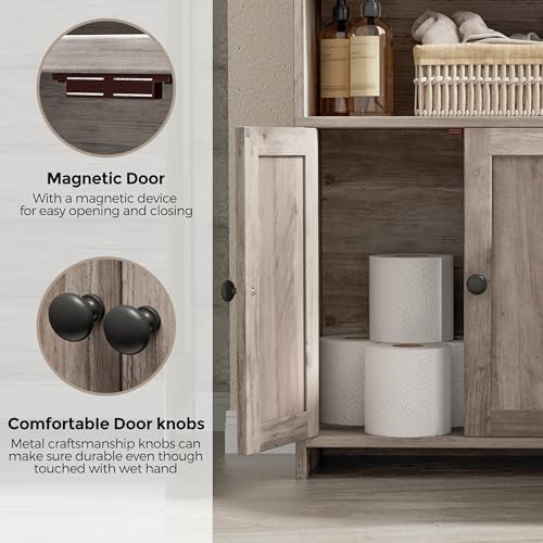 Homhedy Small Bathroom Storage Cabinet, Toilet Paper Storage Cabinet - Image 5