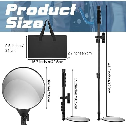 Barydat 2 Pack 8 Inch Under Vehicle Inspection Mirror - Image 2