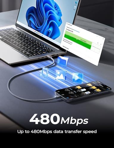 LISEN 240W Short USB C to USB C Cable (1.5FT/ 2 Pack/Midnight) - Image 6